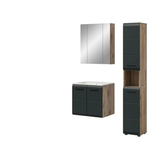 Badkombination - holzfarben - Materialmix - 105 cm - 185 cm | Möbel Kraft