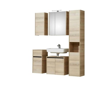 Badkombination - holzfarben - Materialmix - 130 cm - 200 cm | Möbel Kraft