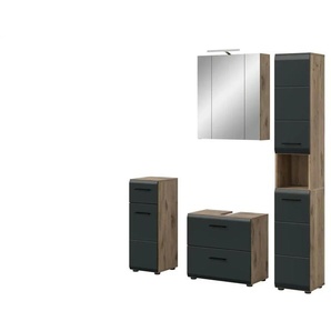 Badkombination - holzfarben - Materialmix - 150 cm - 185 cm | Möbel Kraft