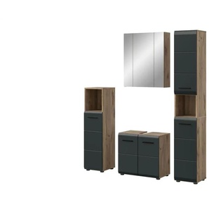 Badkombination - holzfarben - Materialmix - 150 cm - 185 cm | Möbel Kraft