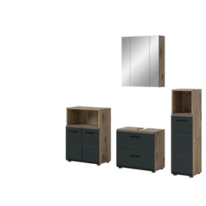 Badkombination - holzfarben - Materialmix - 180 cm - 185 cm | Möbel Kraft