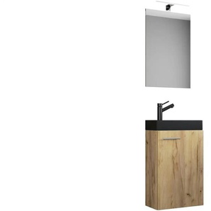 Badkombination - holzfarben - Materialmix - 41 cm - 130 cm | Möbel Kraft