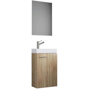 Badkombination - holzfarben - Materialmix - 41 cm - 130 cm | Möbel Kraft