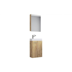 Badkombination - holzfarben - Materialmix - 41 cm - 130 cm | Möbel Kraft