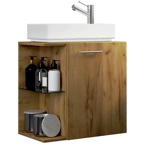 Badkombination - holzfarben - Materialmix - 52 cm - 63 cm | Möbel Kraft