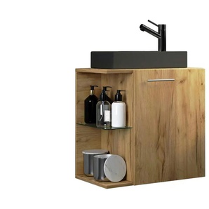 Badkombination - holzfarben - Materialmix - 52 cm - 63 cm | Möbel Kraft