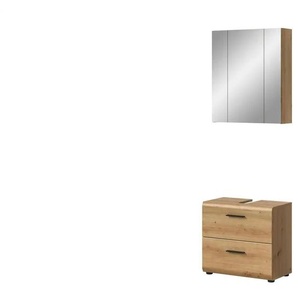 Badkombination - holzfarben - Materialmix - 60 cm - 185 cm | Möbel Kraft