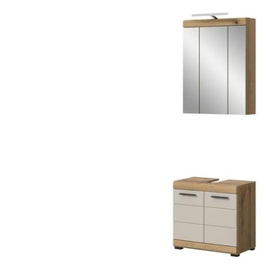 Badkombination - holzfarben - Materialmix - 60 cm - 191 cm | Möbel Kraft