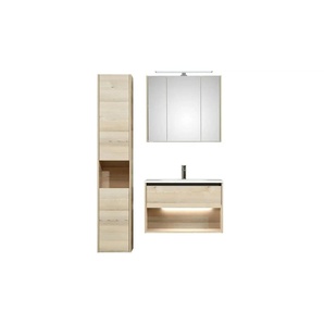 Badkombination - holzfarben - Materialmix - 81 cm - 200 cm | Möbel Kraft