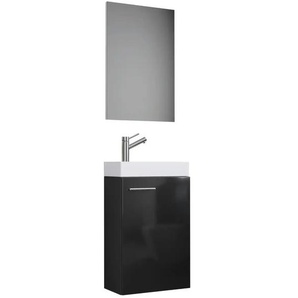 Badkombination - schwarz - Materialmix - 41 cm - 130 cm | Möbel Kraft