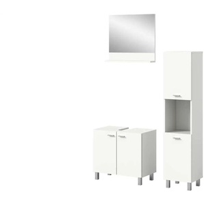 Badkombination - weiß - Materialmix - 102 cm - 186 cm | Möbel Kraft