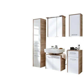 Badkombination - weiß - Materialmix - 145 cm - 200 cm | Möbel Kraft