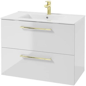 Badkombination - weiß - Materialmix - 80 cm - 61,5 cm - cm 45,0 | Möbel Kraft