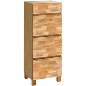 Badkommode HOME AFFAIRE Kaika Sideboards Gr. B/H/T: 40 cm x 109 cm x 35 cm, 4, braun (eichefarben, eiche massiv) Bad-Kommoden Sideboards Breite 40 cm