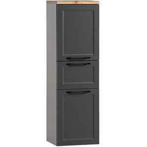 Badmöbel Midischrank in dunkelgrau MARLING-03, b/h/t ca. 40/130/35 cm