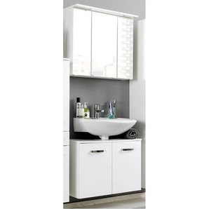 Badmöbel Set Hochglanz weiß Waschplatz 70cm PADUA-03