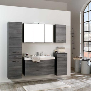 Badmöbel Set in Eiche Grau modern (fünfteilig)