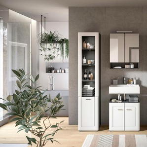Badmöbel-Set INOSIGN Kastenmöbel-Sets Gr. B/H/T: 115 cm x 188 cm x 34 cm, Badezimmer, grau Bad-Sparsets