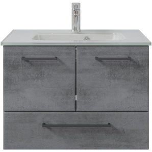 Badmöbel-Set PELIPAL Quickset 945 Kastenmöbel-Sets grau (oxid dunkelgrau quer) Bad-Sparsets