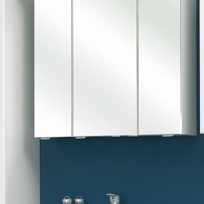 Badmöbel-Set SAPHIR Quickset 376 2-teilig, Waschbeckenunterschrank und LED-Spiegelschrank Kastenmöbel-Sets Gr. B/T: 67 cm x 33 cm, weiß (weiß glanz, hochglanz) Bad-Sparsets in Weiß Hochglanz, inkl. Türdämpfer, ohne Waschbecken, 5 Türen