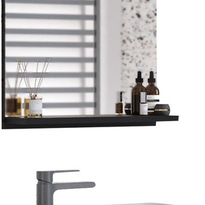 Badmöbel-Set WELLTIME Canada, schwarz (graphit schwarz matt), B:40cm H:48cm T:22cm, Holzwerkstoff, Kastenmöbel-Sets, Badmöbel mit Soft-Close, Gästebad Waschtisch mit Becken und Spiegel