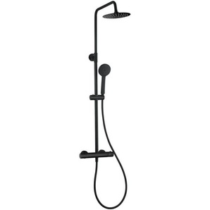 Badplaats - Duschset Samar Duschsystem Duscharmatur mat Schwarz Regendusche