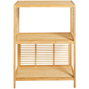 welltime Badregal Bambus, B: 60cm, mit 2 Ablagen, Badezimmerregal aus Bambus, Mehrzweckregal