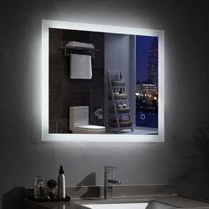 Badspiegel 80 x 60 cm mit Beleuchtung led Rechteckig Badezimmer Wandspiegel Lichtspiegel kaltweiss mit Touchschalter IP44 Kaltweissen 60x80 6400K