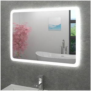 Badspiegel, Badezimmer Spiegel, Leuchtspiegel mit Spiegelheizung 80x60cm LSP02 mit Spiegelheizung