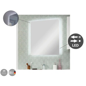 Badspiegel FACKELMANN Spiegelelement MI 100 Spiegel Gr. B/H/T: 100 cm x 80 cm x 3 cm, silberfarben (spiegel, sat) Badspiegel Badmöbel LED