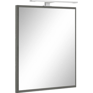 Badspiegel HELD MÖBEL Ohio Spiegel Gr. B/H/T: 60 cm x 64 cm x 2 cm, braun (eichefarben, silberfarben) Badspiegel