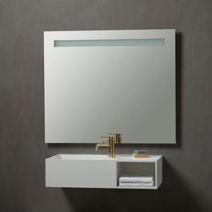 Badspiegel LOEVSCHALL Lökken Spiegel Gr. B/H/T: 100 cm x 85 cm x 3,5 cm, silberfarben Badspiegel