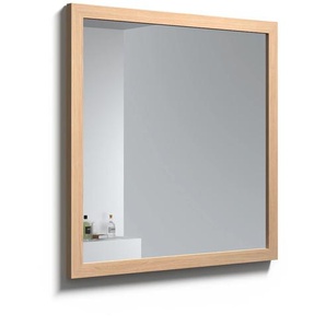 Badspiegel WELLTIME Rustic Spiegel Gr. B/H/T: 80 cm x 80 cm x 3 cm, Breite 80 cm, beige (bleached oak) Badspiegel