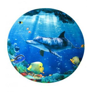 Badteppich rund Delphin Korallen 80 cm