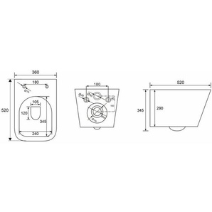 Bäder Boutique - bb edgy Wand wc spülrandlos mit SoftClose TakeOff WC-Sitz, weiß