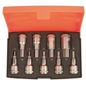 BAHCO 12 socket set whexagonal bits  9pcs 4-17mm