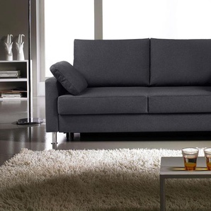 Schlafsofa BALI Halifax Sofas Gr. B/H/T: 166 cm x 90 cm x 95 cm, Flachgewebe, Bultex Komfortpolsterung im Sitzteil, blau (blau, anthrazit) Einzelsofas