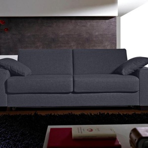 Schlafsofa BALI Norwalk Sofas Gr. B/H/T: 212 cm x 83 cm x 100 cm, Flachgewebe, Premium: Ergoflex Lattenrost mit Gelformmatratze, blau (blau, anthrazit) Einzelsofas Dauerschlaffunktion, mit Unterfederung Lattenrost und Matratze