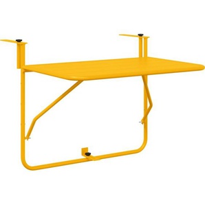 Balkon-Hängetisch Klappbar Gelb 60x40 cm Stahl Vidaxl