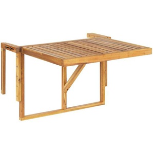 Balkonhängetisch Akazienholz Hellbraun 60 x 40 cm Höhenverstellbar Balkontisch Balkon, Terrasse, Balkonmöbel