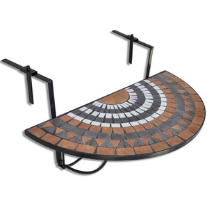 Balkonhängetisch Mosaik Terracotta und Weiß Vidaxl