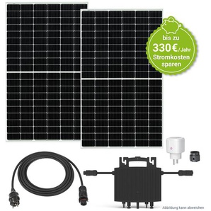 Balkonkraftwerk mit 2 Solarmodulen von Ulica, Wechselrichter & 5 m AC Kabel