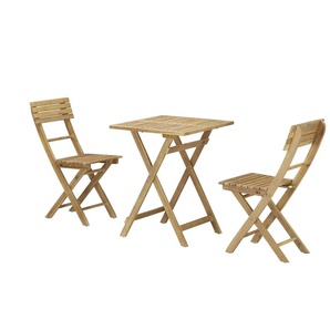 Balkonset 3-teilig aus Akazienholz Classic - holzfarben - Materialmix | Möbel Kraft