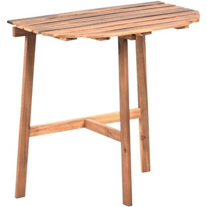 Balkontisch Braun Akazienholz 70 x 44 cm mit Klappbarer Tischplatte Latten-Optik Rustikal Landhausstil Outdoor Garten Terrasse Ausstattung