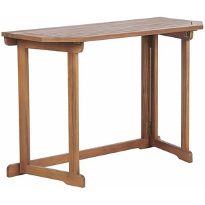 Balkontisch Hellbraun Akazienholz 110 x 47 cm mit klappbarer Tischplatte Landhausstil Outdoor Garten Terrassse Ausstattung Möbel