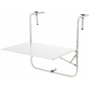Balkontisch Metall 60x43 cm - ambiance - Farbe: weiß - Balkon Hänge Klapp Tisch