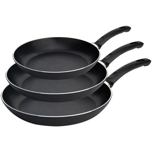 Ballarini Pfannenset Lipari, Schwarz, Metall, 3-teilig, rund, Made in Italy, Kochen, Pfannen, Pfannensets