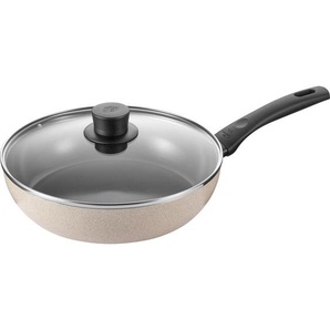 Ballarini Schmorpfanne Ledro, Beige, Schwarz, Metall, rund, antihaftbeschichtet, Kochen, Pfannen, Bratpfannen