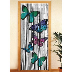 Bambusvorhang Schmetterlinge Bambus Multicolor 90 x 200cm