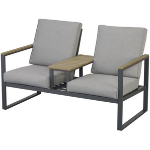 Bank Magdalena grau 136 x 76 x 81 cm mit Ablage